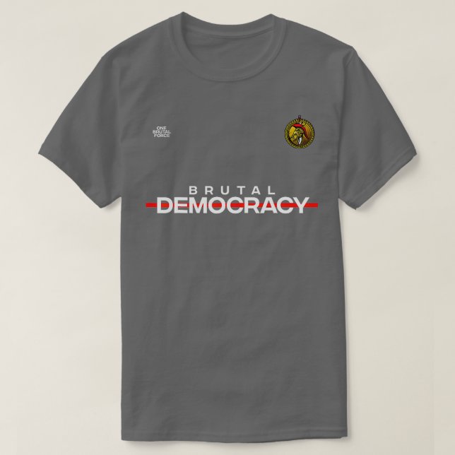 Camiseta Frontline para a Democracia Brutal (Frente do Design)