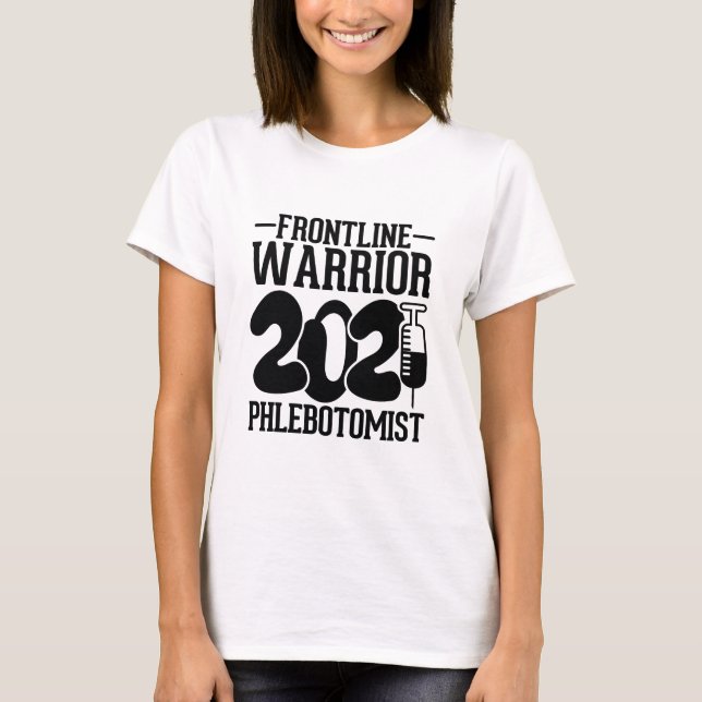 Camiseta Frontline Warrior Phlebotomist , Enfermeira Encant (Frente)