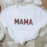 Camiseta FROST Rustic Lumberjack Red Flannel Mama<br><div class="desc">Esta camisa apresenta a marca rustic watercolor flannel soletrando a palavra "mama". Esta camisa de mãe é o presente perfeito para a sua mãe que espera favorita ou funciona como uma ideia de anúncio de gravidez de excelente.</div>