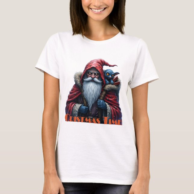 Camiseta Frostbite Santa & His Mischief Elf. (Frente)