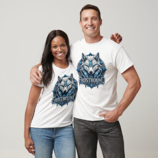 Camiseta Frostbound Mystic Ice Wolf Fantasy Art