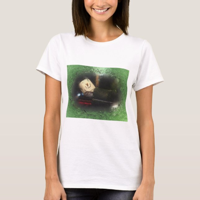 Camiseta Frosty Green S'mores Snowman (Frente)