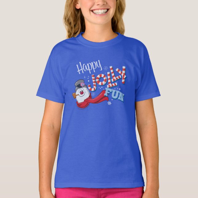 Camiseta Frosty, o boneco de neve | Feliz Jolly Divertido (Frente)