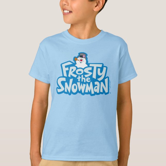 Camiseta Frosty, o boneco de neve | Logotipo empilhado cong (Frente)