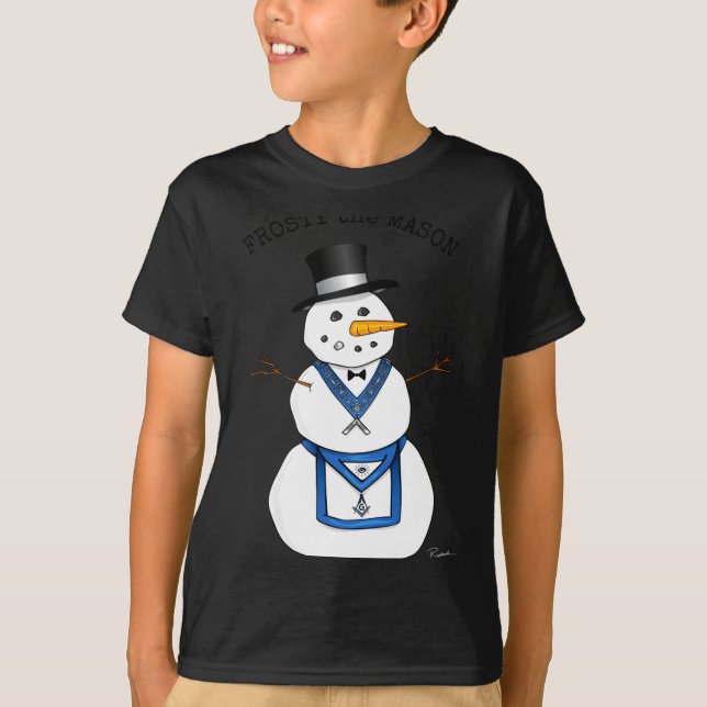 Camiseta Frosty The Snowman Funny Masonic Holiday Christmas (Frente)
