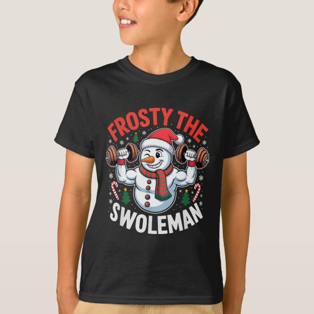 Camiseta Frosty The Swoleman Funny Gym Swole Bro Snowman  (Frente)