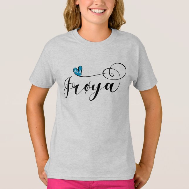 Camiseta Frøya Flag Heart, Trøndelag, Noruega (Frente)