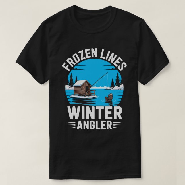Camiseta Frozen Lines Ice Fishing Tee (Frente do Design)