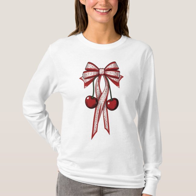 Camiseta Fru estética de Impressão de Cereja Arco de Verão (Frente)