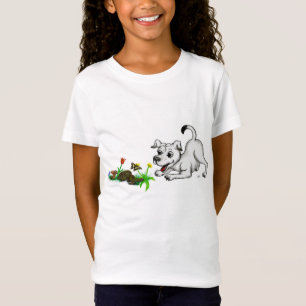 Camiseta Frühlingserwachen, Welpe mit Schmetterling
