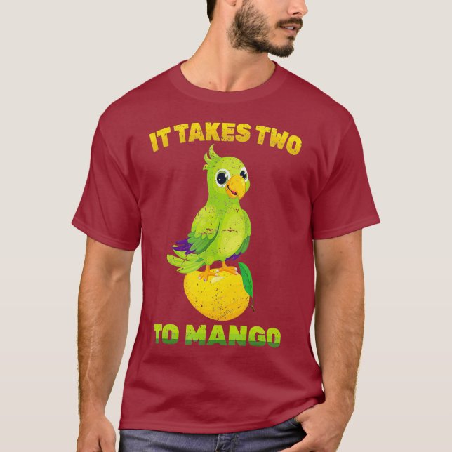Camiseta Fruit - It Takes Two To Mango - Parrot Bird - (Frente)