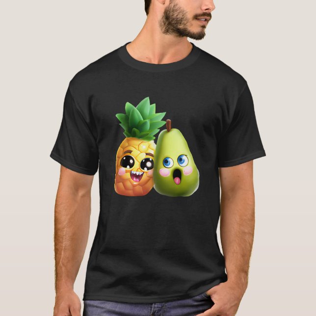Camiseta Fruity Love  Pear and Pineapple in Love (Frente)