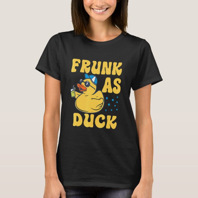 Camiseta Frunk As Duck Rubber Duck Bebendo Humor 4 (Frente)