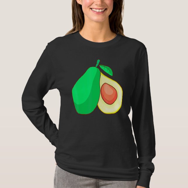 Camiseta Fruta Abacate Comida Vegana Vegetariana (Frente)
