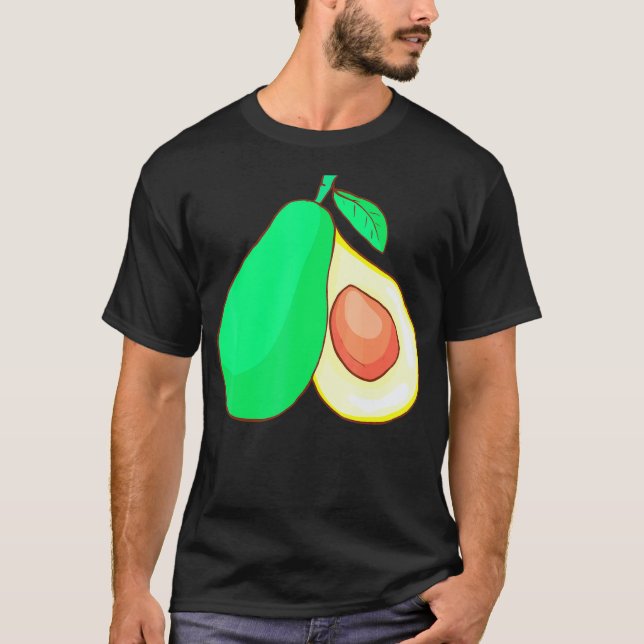 Camiseta Fruta Abacate Comida Vegana Vegetariana (Frente)