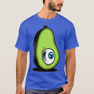 Camiseta Fruta Avocado Azul Fatia Orgânica e Saudável F