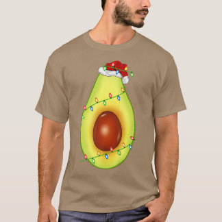 Camiseta Fruta Avocado Lover Xmas Santa Hat Avocado Natal