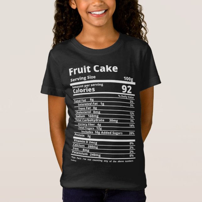 Camiseta Fruta Bolo Fatos Nutrição Fatos Comida Ação de Gra (Frente)