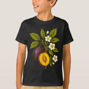 Camiseta Fruta Botânica Ameixa Gráfica Pomar Fazenda Nature
