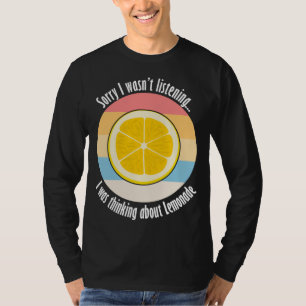 Camiseta Fruta Citrus Lemon Ironic Citação Pensando Sobre L