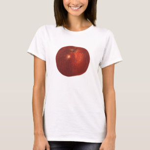 Camiseta Fruta Comida Vintage, Maçã Vermelha Orgânica De