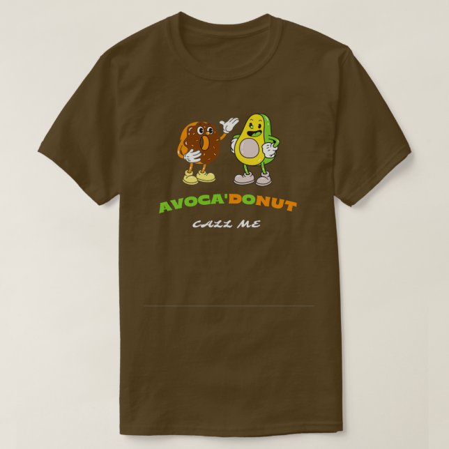 Camiseta fruta de abacate com trocadilhos de abacate rosqui (Frente do Design)