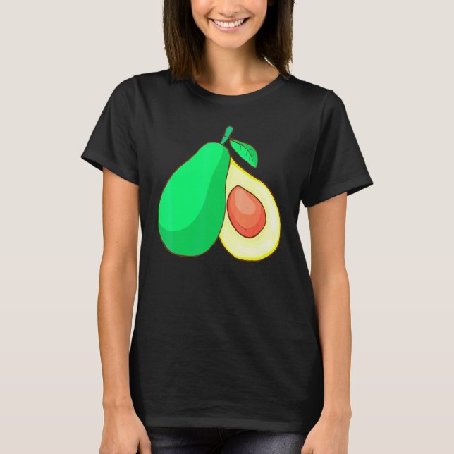 Camiseta Fruta De Abacate Comida Vegana Vegetariana (Frente)