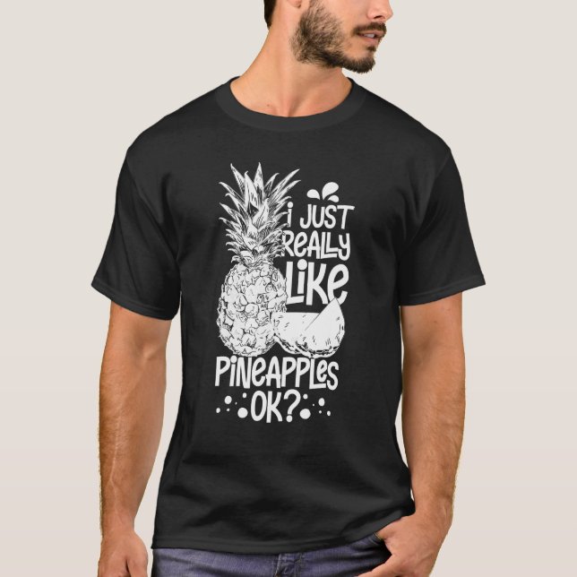 Camiseta Fruta de abacaxi Juice Engraçado Cotações havaiana (Frente)