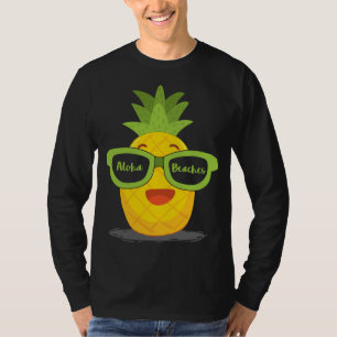 Camiseta Fruta de abacaxi Óculos de sol Aloha Beaches Havaí