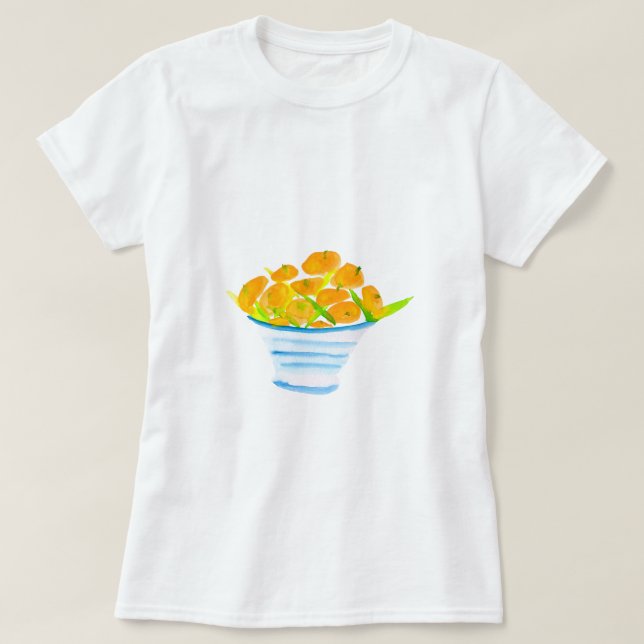 Camiseta Fruta de aquarela de kumquats laranja (Frente do Design)