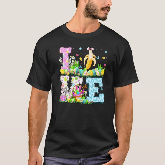 Camiseta Fruta De Banana Páscoa Ovo Caça Engraçada Banana E (Frente)
