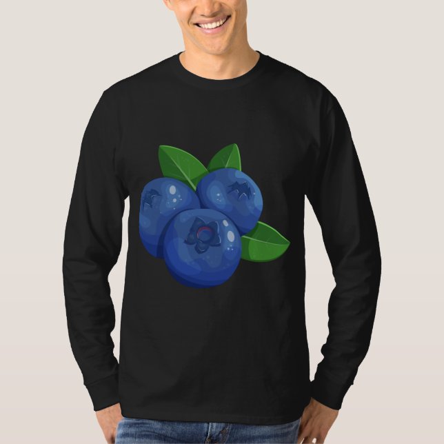 Camiseta Fruta de Blueberry Engraçada Berry Lover Gráfico (Frente)