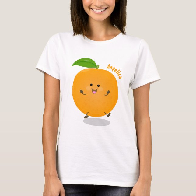 Camiseta Fruta de citrinos de laranja-dança (Frente)