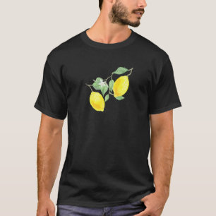 Camiseta Fruta De Citros De Limão Com Folhas Verdes