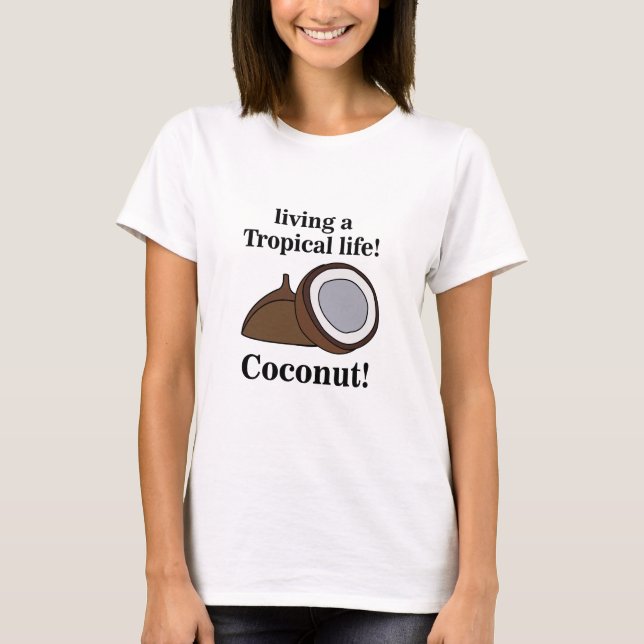 Camiseta Fruta de coco — Verão tropical (Frente)