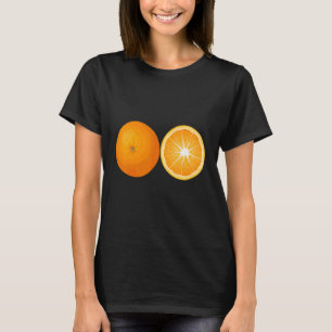 Camiseta Fruta de Fatia de Fruta Laranja