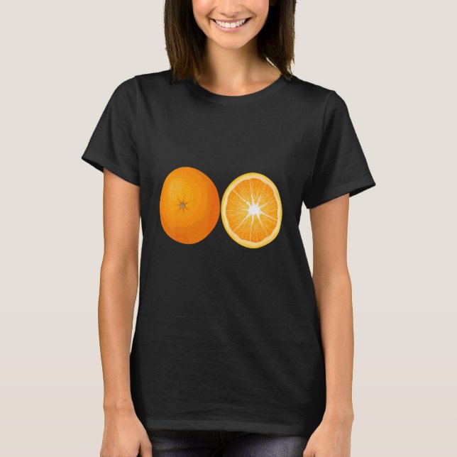 Camiseta Fruta de Fatia de Fruta Laranja (Frente)