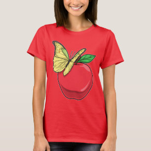 Camiseta Fruta de maçã borboleta