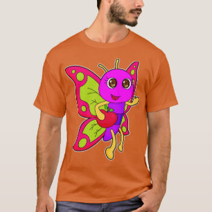 Camiseta Fruta de maçã borboleta