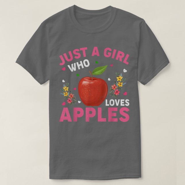 Camiseta Fruta De Maçã Engraçado, Apenas Uma Menina Que Ama (Frente do Design)