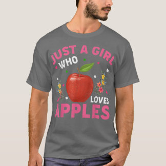 Camiseta Fruta De Maçã Engraçado, Apenas Uma Menina Que Ama