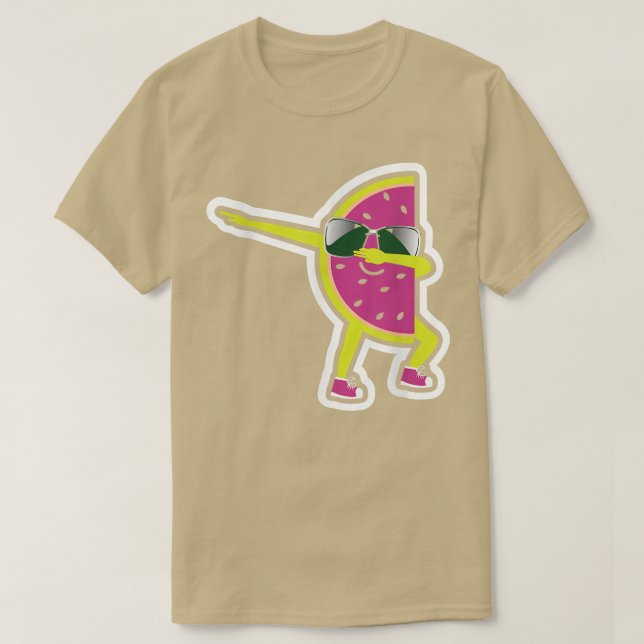 Camiseta Fruta De Melancia De Dabbing Tropical Hello Summer (Frente do Design)
