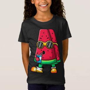 Camiseta Fruta de melancia legal Vestindo óculos escuros So