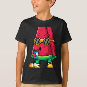Camiseta Fruta de melancia legal Vestindo óculos escuros So