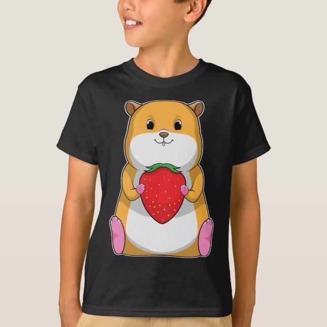 Camiseta Fruta de Morango de Hamster (Frente)