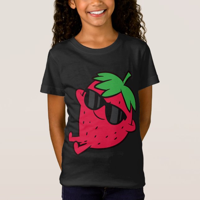 Camiseta Fruta De Morango Fresco Que Relaxa Morango Preguiç (Frente)