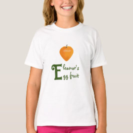Camiseta Fruta de ovos e "E" inicial