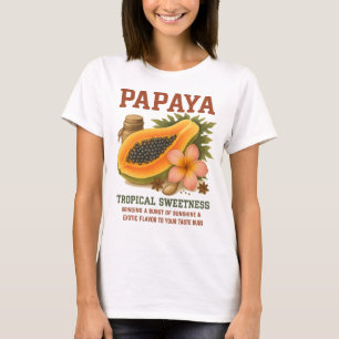 Camiseta Fruta de Vintage Papaya - Leitura Tropical