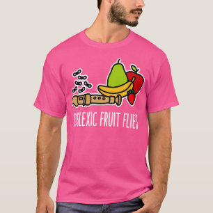 Camiseta Fruta disléxica mosca dislexia humor flauta