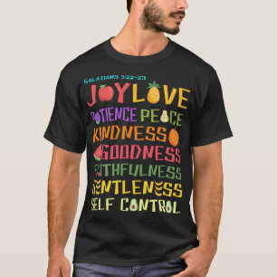 Camiseta Fruta Do Verso Da Bíblia Cristã Espírito